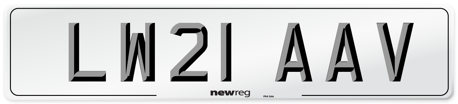LW21 AAV Number Plate from New Reg